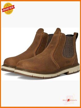 Soft Toe Pull On Work Boots Chelsea Ankle Leather Water Resistant